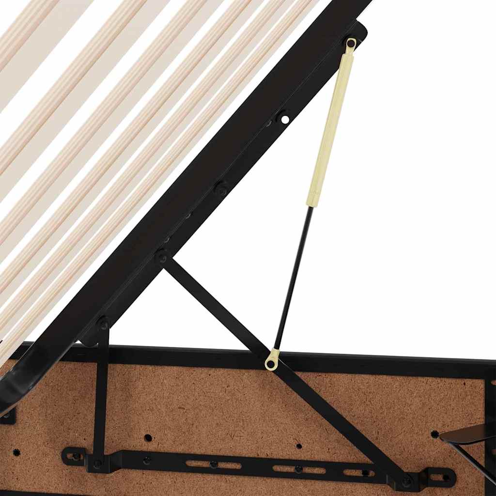 Krevet s prostorom za pohranu s LED-om Crna 200 x 200 cm
