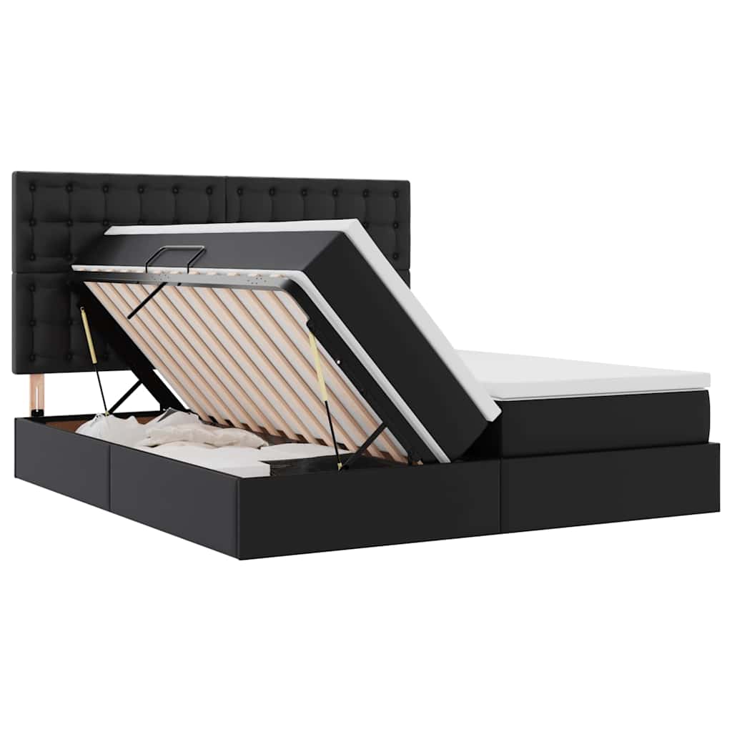 Krevet s prostorom za pohranu s LED-om Crna 200 x 200 cm
