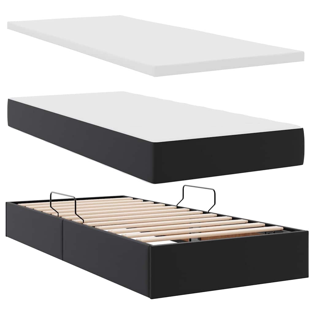 Krevet s prostorom za pohranu s LED-om Crna 200 x 200 cm