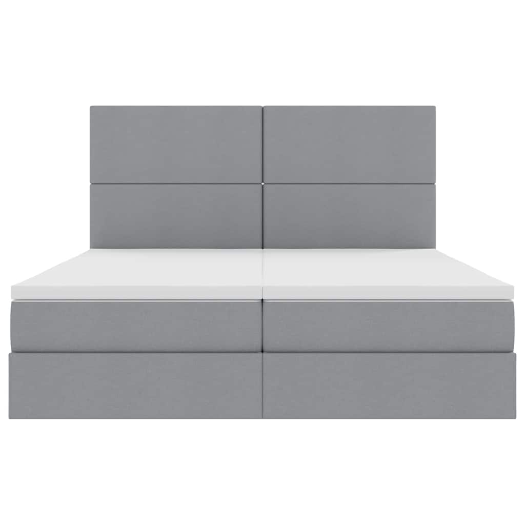 Krevet s LED trakama Svijetlo siva 180 x 200 cm tkanina