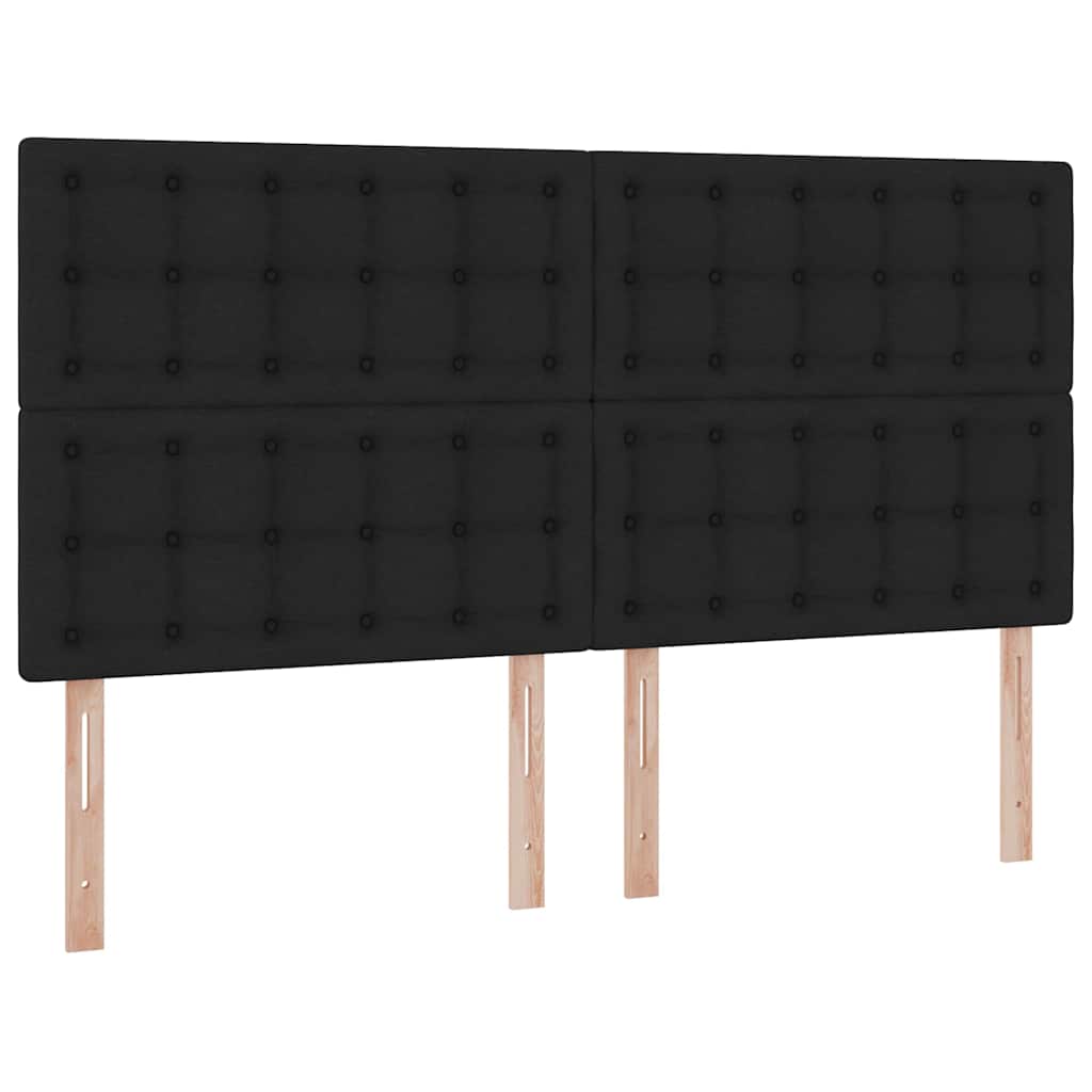 LED krevet za pohranu s madracem Crna 200 x 200 cm Tkanina