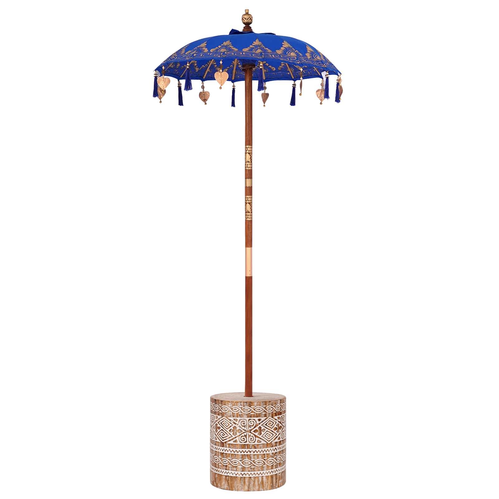 Balinežanski suncobran s bazom Plava 95 x 95 x 260 cm