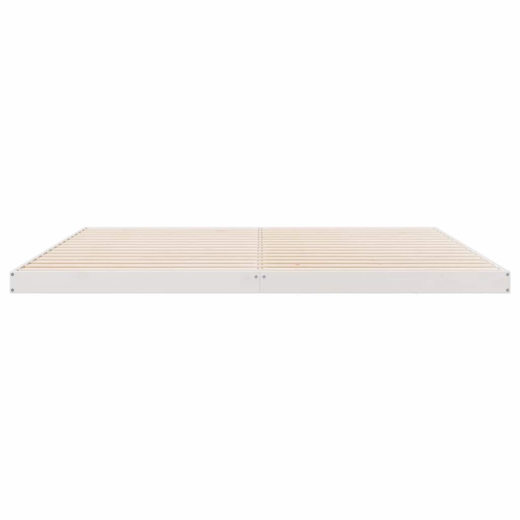 Krevet s daskama Bijelo 213,5 x 184 x 9 cm Čvrsto borovo drvo