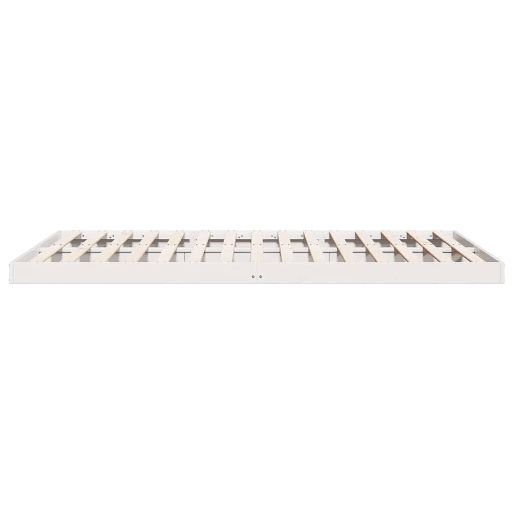 Krevet s daskama Bijelo 213,5 x 204 x 9 cm Čvrsto borovo drvo