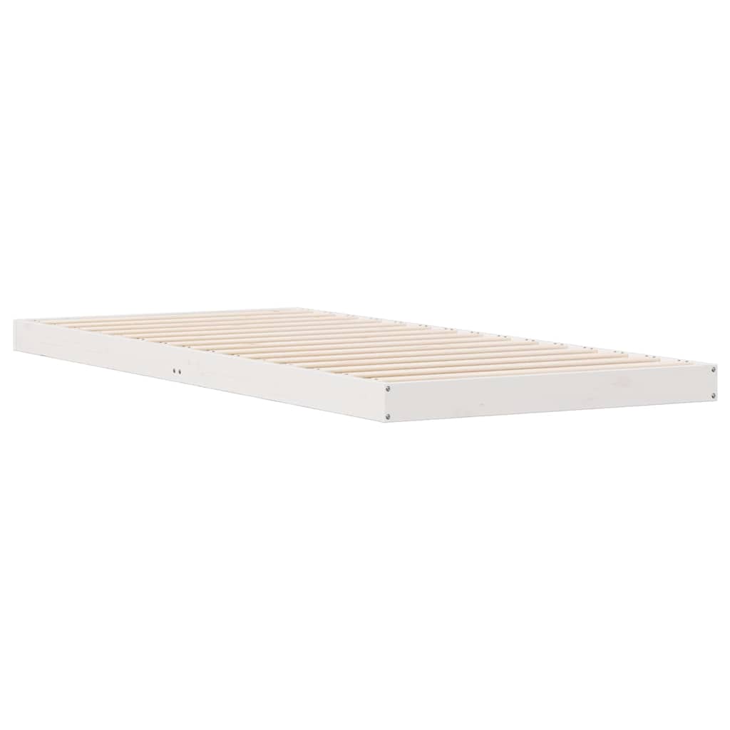 Krevet s daskama Bijelo 80 x 220 cm Čvrsto borovo drvo