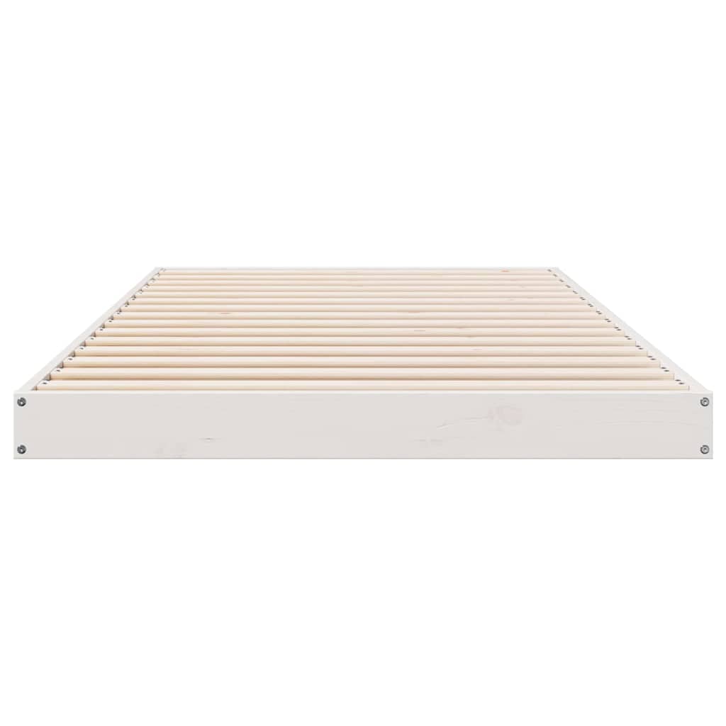 Krevet s daskama Bijelo 90 x 220 cm Čvrsto borovo drvo