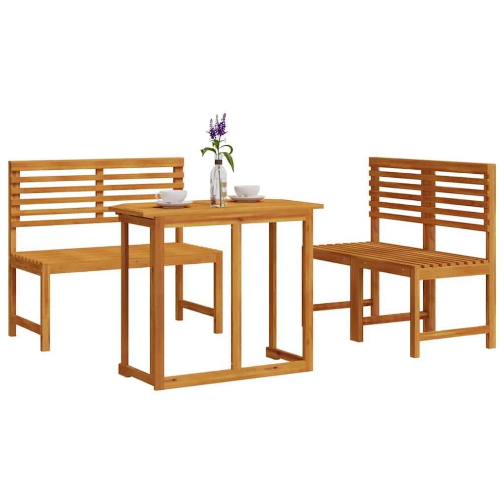 Bistro set za vrt 3 pcs Smeđa Čvrsto drvo akacije