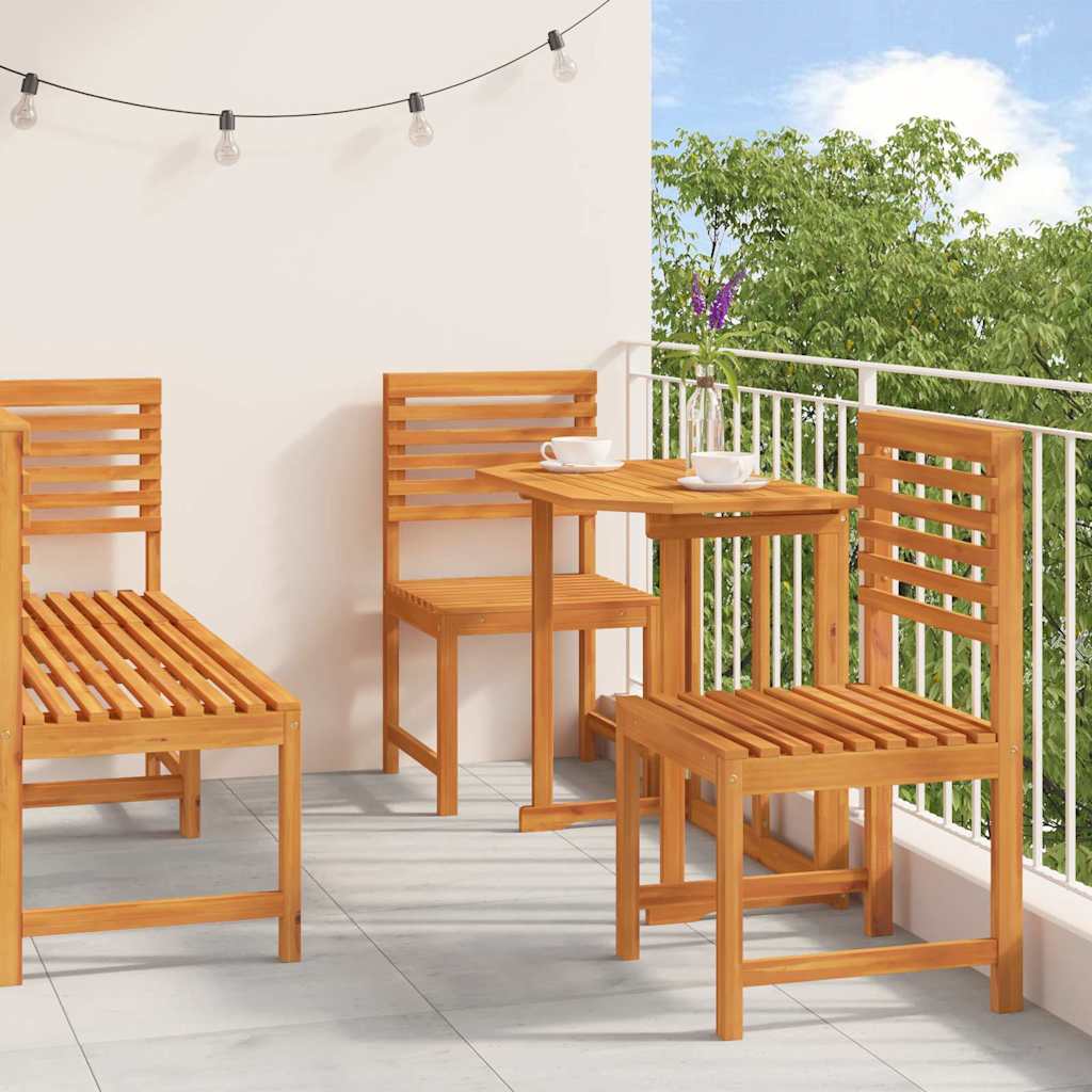 Bistro set za vrt 5 pcs Smeđa Čvrsto drvo akacije