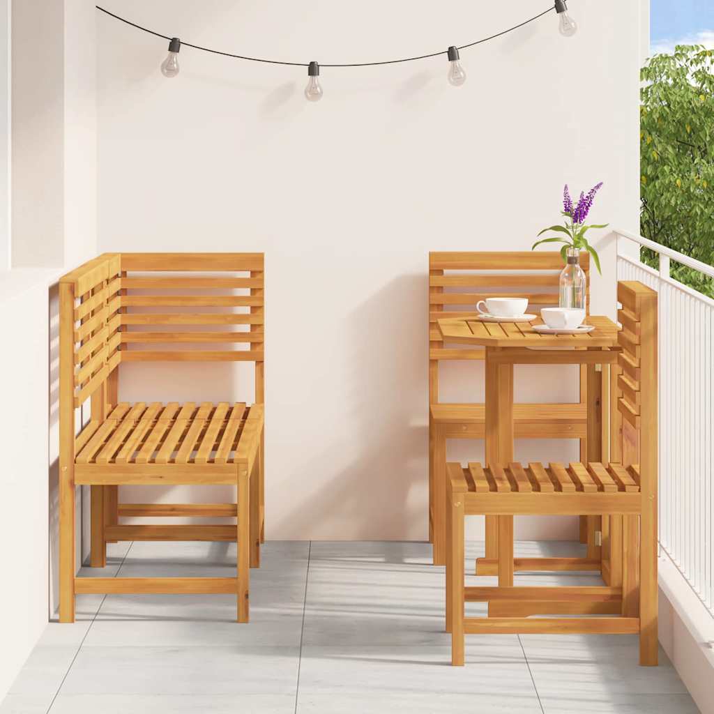 Bistro set za vrt 5 pcs Smeđa Čvrsto drvo akacije