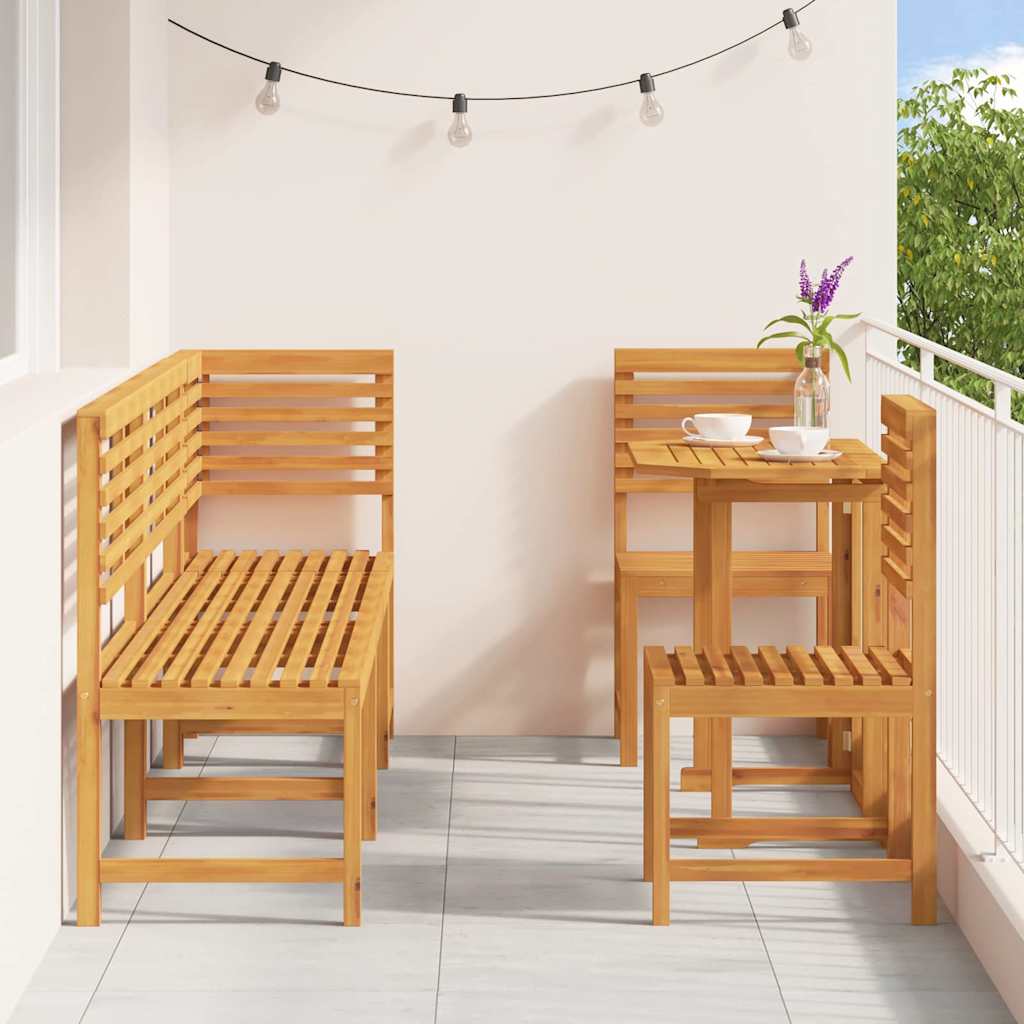 Bistro set za vrt 6 pcs Smeđa Čvrsto drvo akacije
