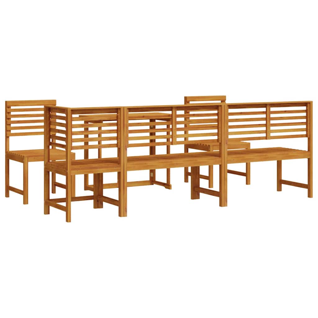 Bistro set za vrt 6 pcs Smeđa Čvrsto drvo akacije