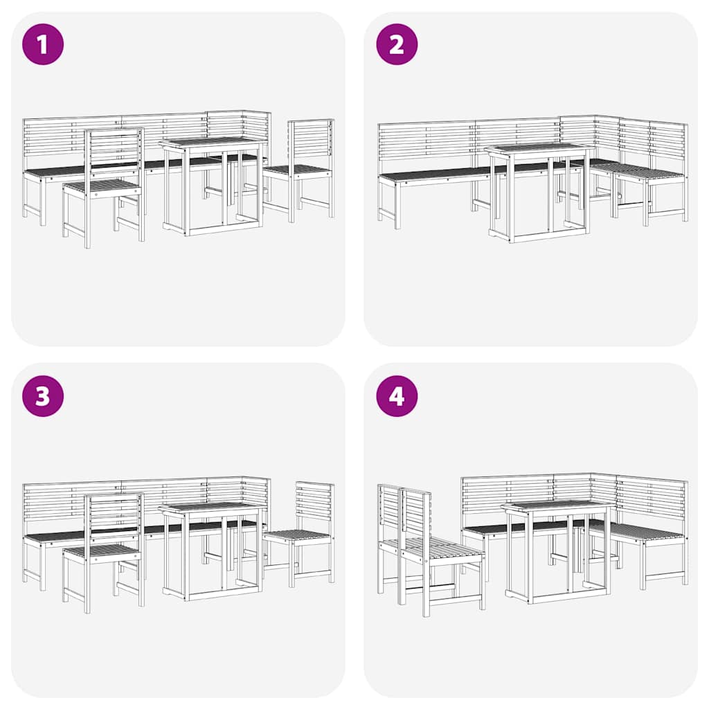 Bistro set za vrt 6 pcs Smeđa Čvrsto drvo akacije