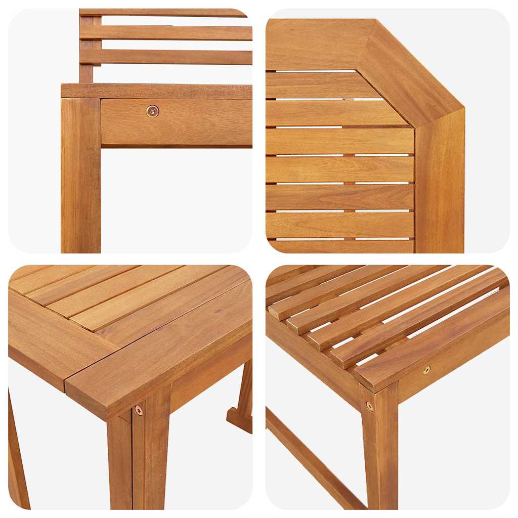 Bistro set za vrt 5 pcs Smeđa Čvrsto drvo akacije