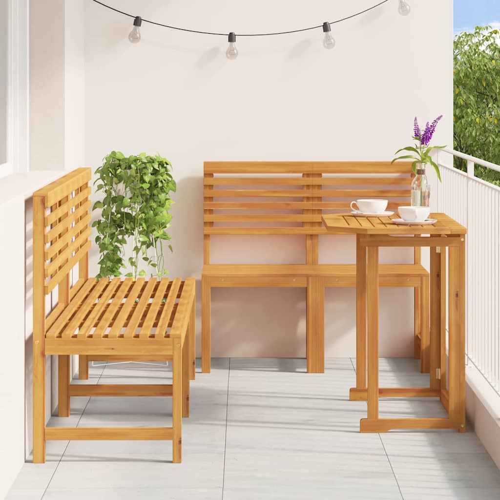 Bistro set za vrt 5 pcs Smeđa Čvrsto drvo akacije