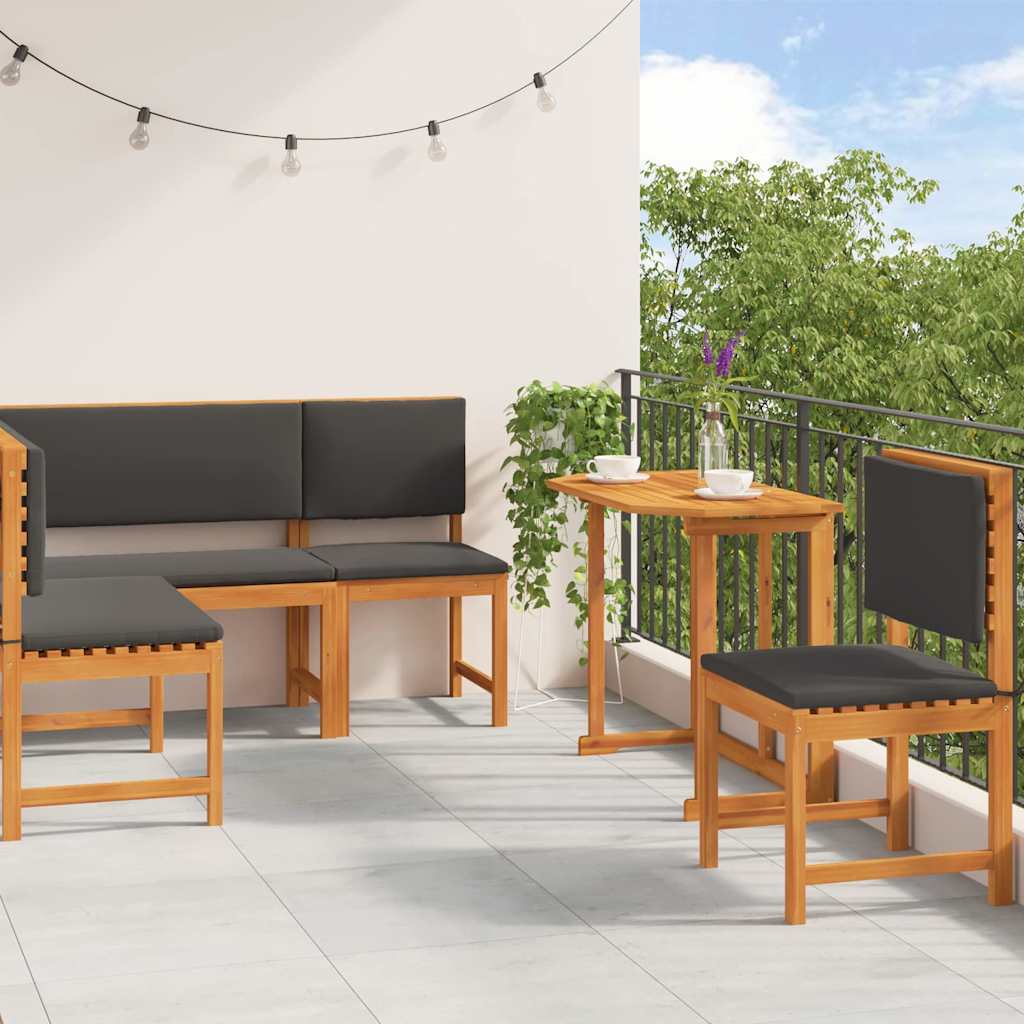 Set vrtne klupe 4 pcs Smeđa Čvrsto drvo akacije