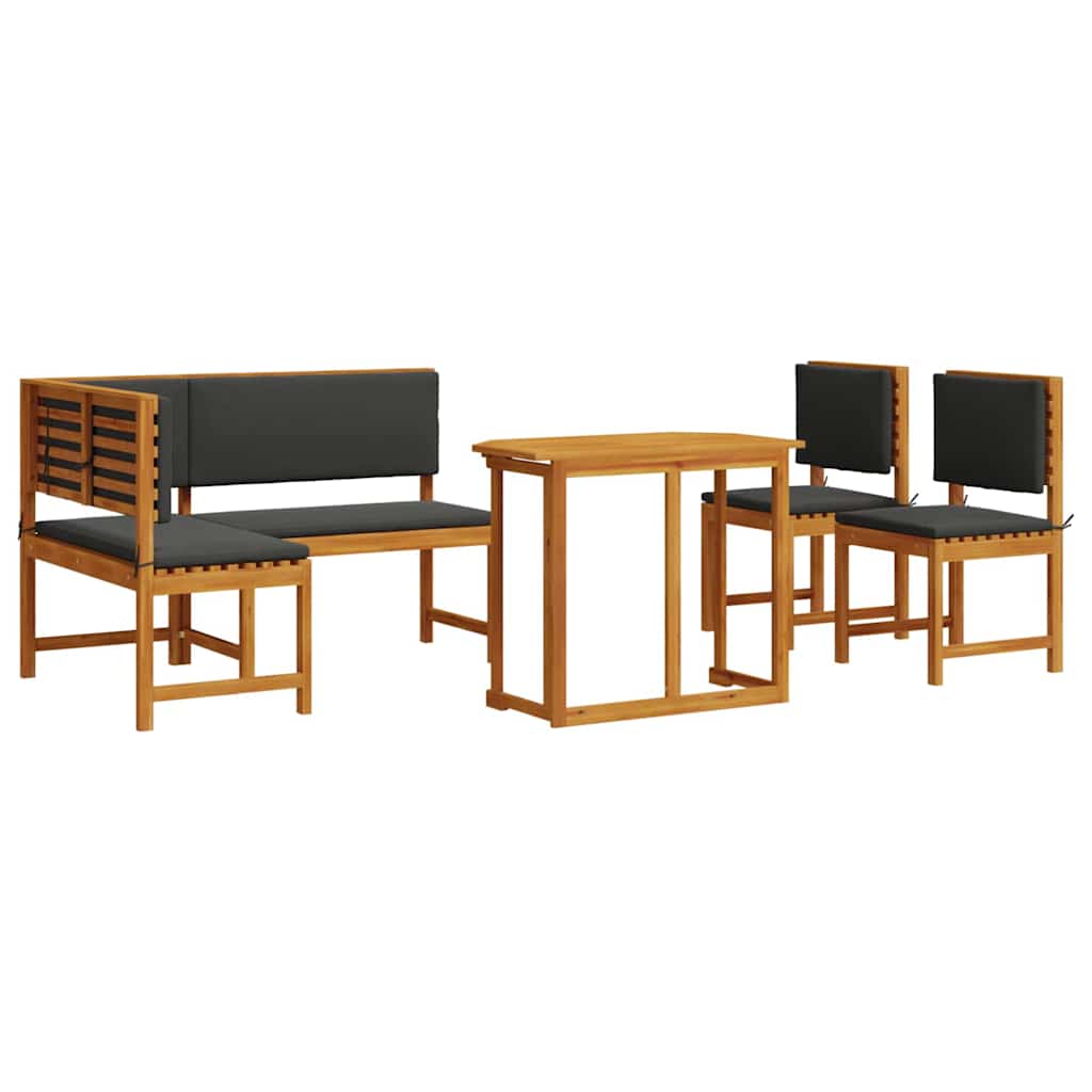 Set vrtne klupe 4 pcs Smeđa Čvrsto drvo akacije