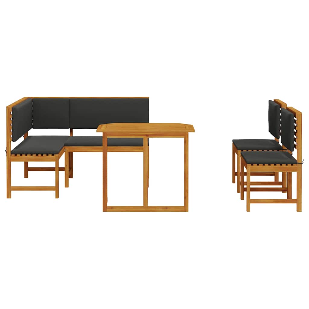 Set vrtne klupe 4 pcs Smeđa Čvrsto drvo akacije