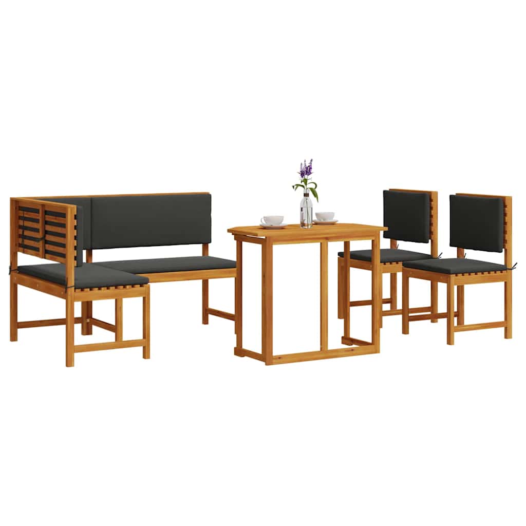Set vrtne klupe 4 pcs Smeđa Čvrsto drvo akacije
