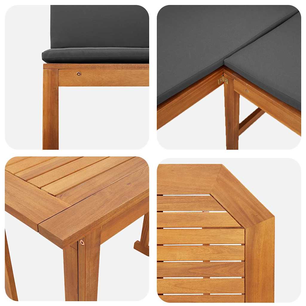 Set vrtne klupe 3 pcs Smeđa Čvrsto drvo akacije