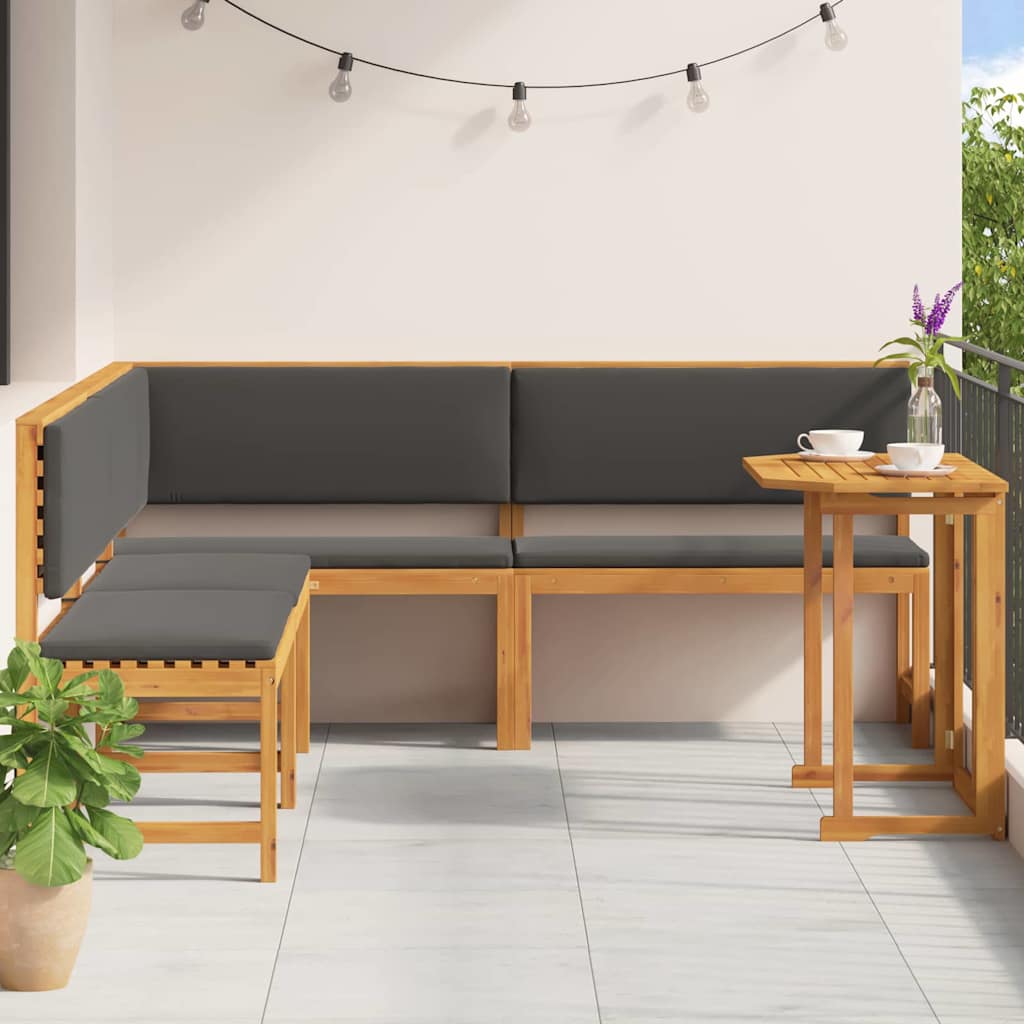 Set vrtne klupe 4 pcs Smeđa Čvrsto drvo akacije