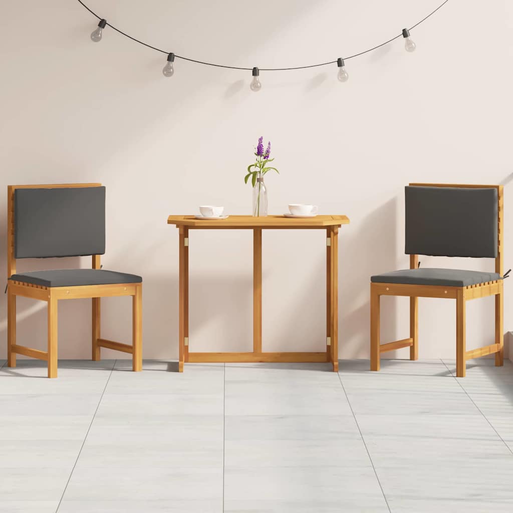Bistro set za vrt 3 pcs Smeđa Čvrsto drvo akacije