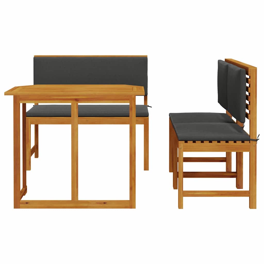 Bistro set za vrt 3 pcs Smeđa Čvrsto drvo akacije