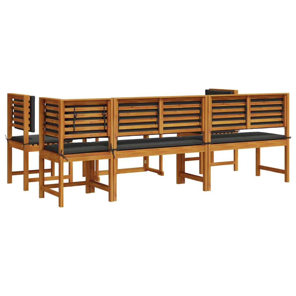 Bistro set za vrt 6 pcs Smeđa Čvrsto drvo akacije