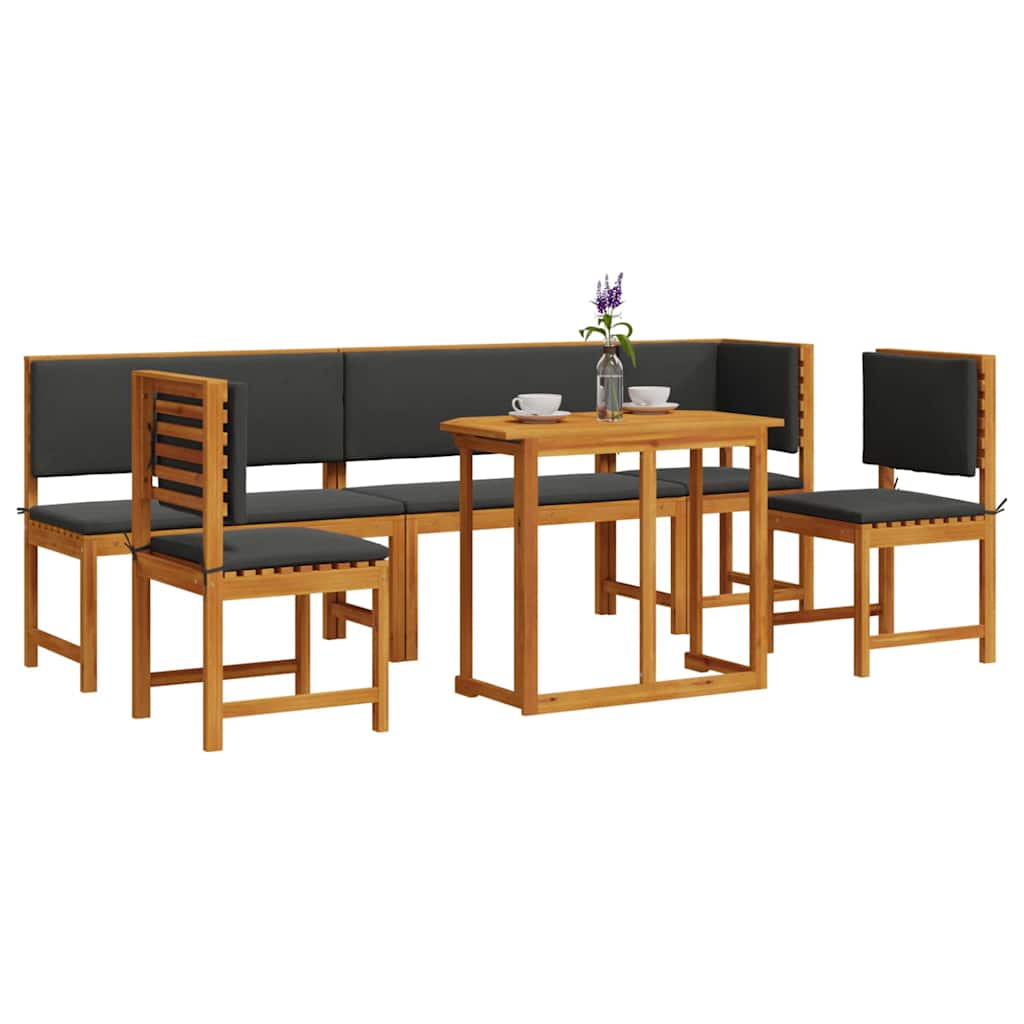 Bistro set za vrt 6 pcs Smeđa Čvrsto drvo akacije