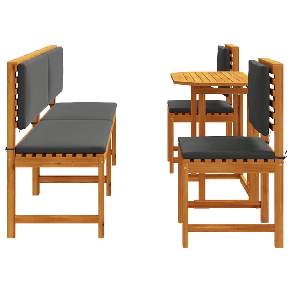 Bistro set za vrt 5 pcs Smeđa Čvrsto drvo akacije