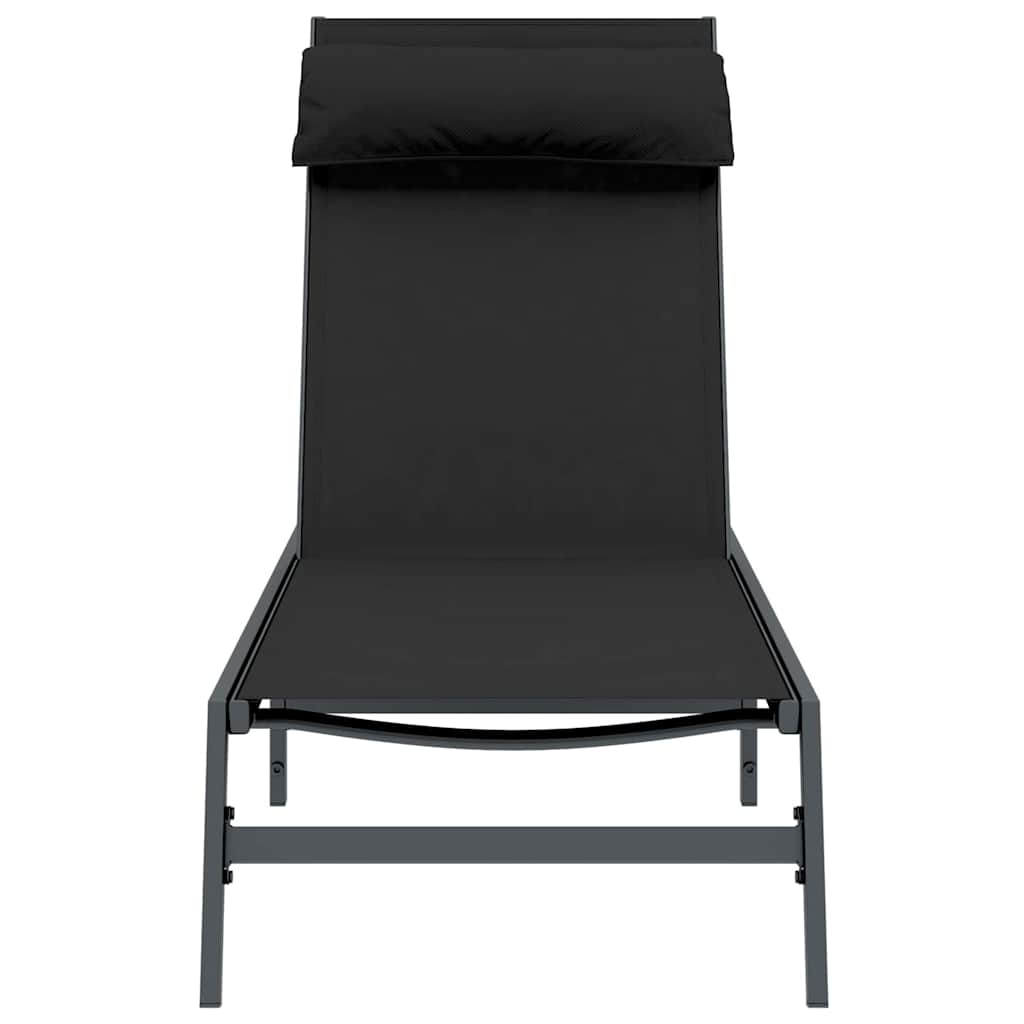 Ležaljka 1-osoba Crna i antracit 197 x 54 x 86 cm Čelik