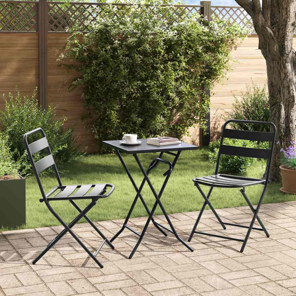 Bistro set za vrt 3 pcs Antracit Čelik