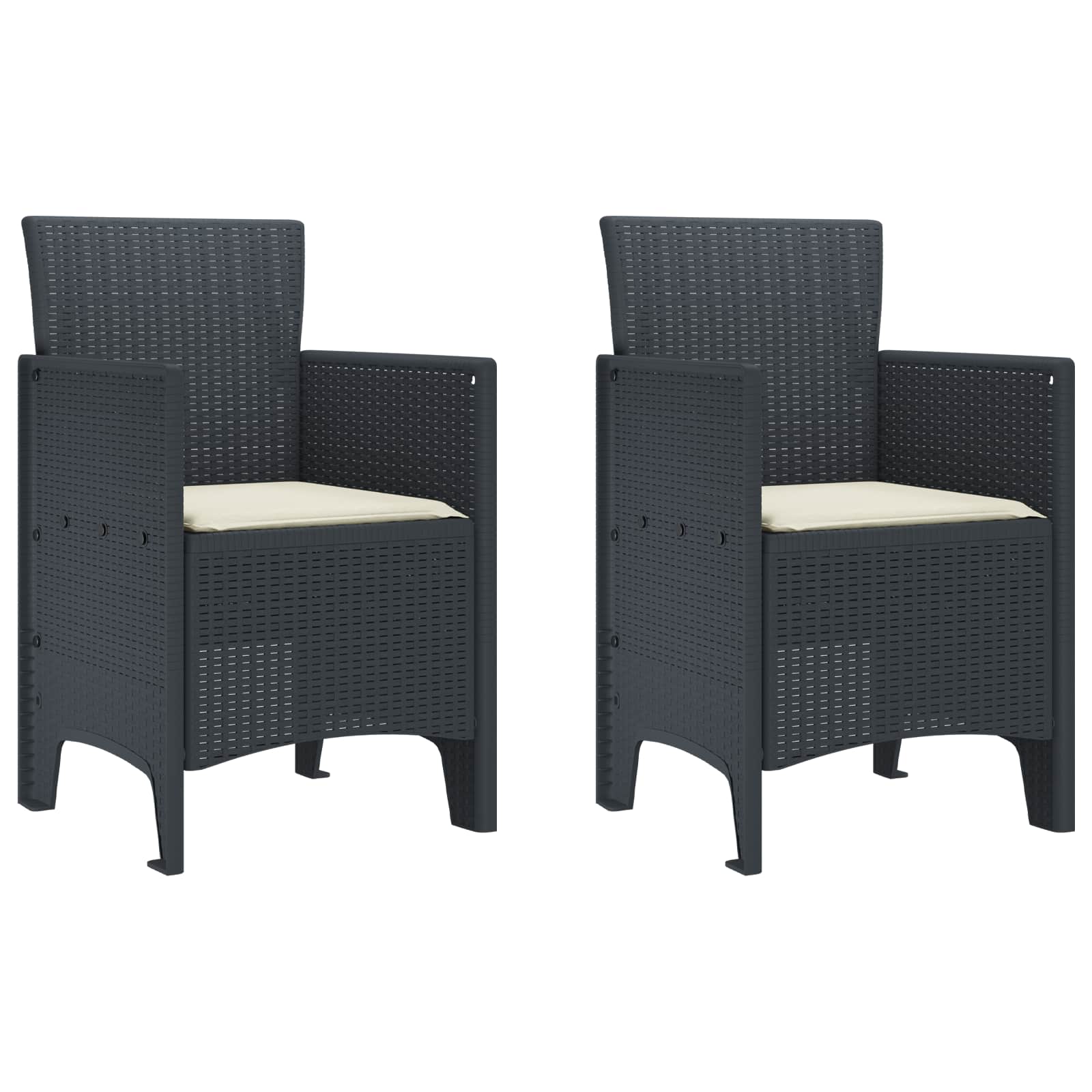 Vrtna stolica 2 pcs Antracit 53 x 49 x 85 cm Polipropilen