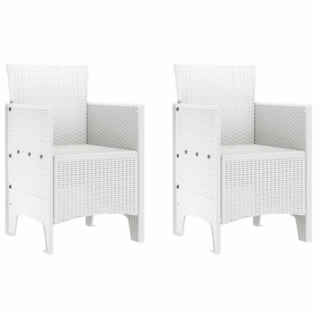 Vrtna stolica 2 pcs Bijelo 53 x 49 x 85 cm Polipropilen