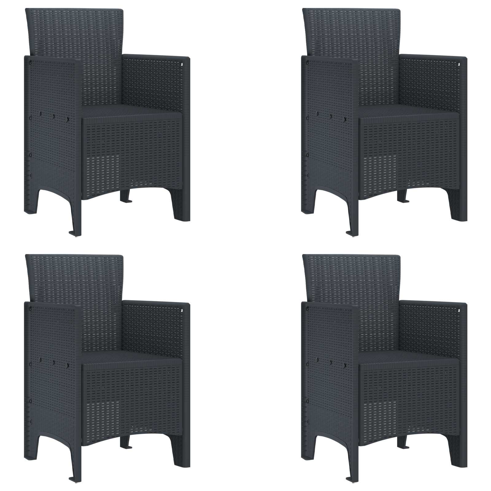 Vrtna stolica 4 pcs Antracit 53 x 49 x 85 cm Polipropilen