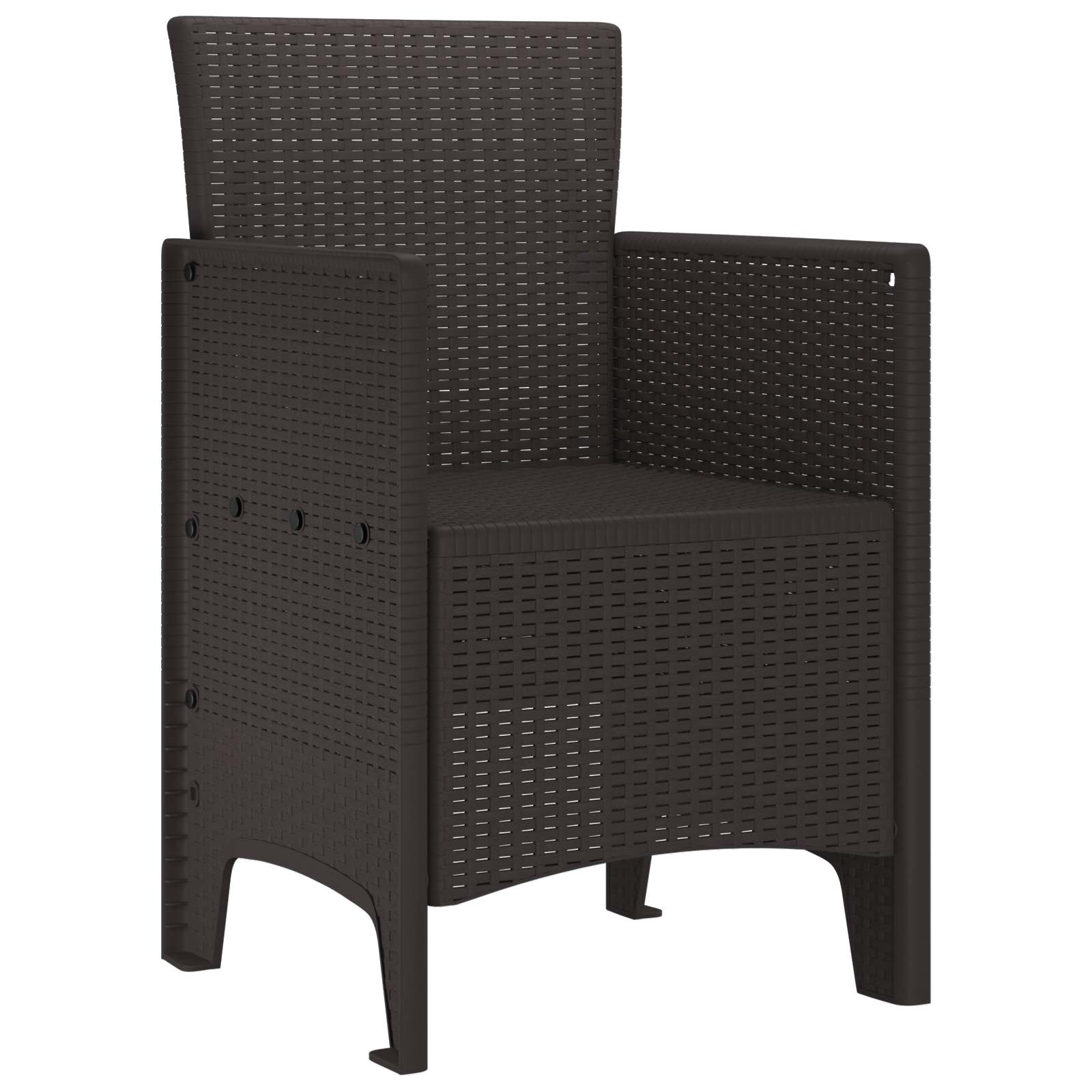 Vrtna stolica 4 pcs Smeđa 53 x 49 x 85 cm Polipropilen