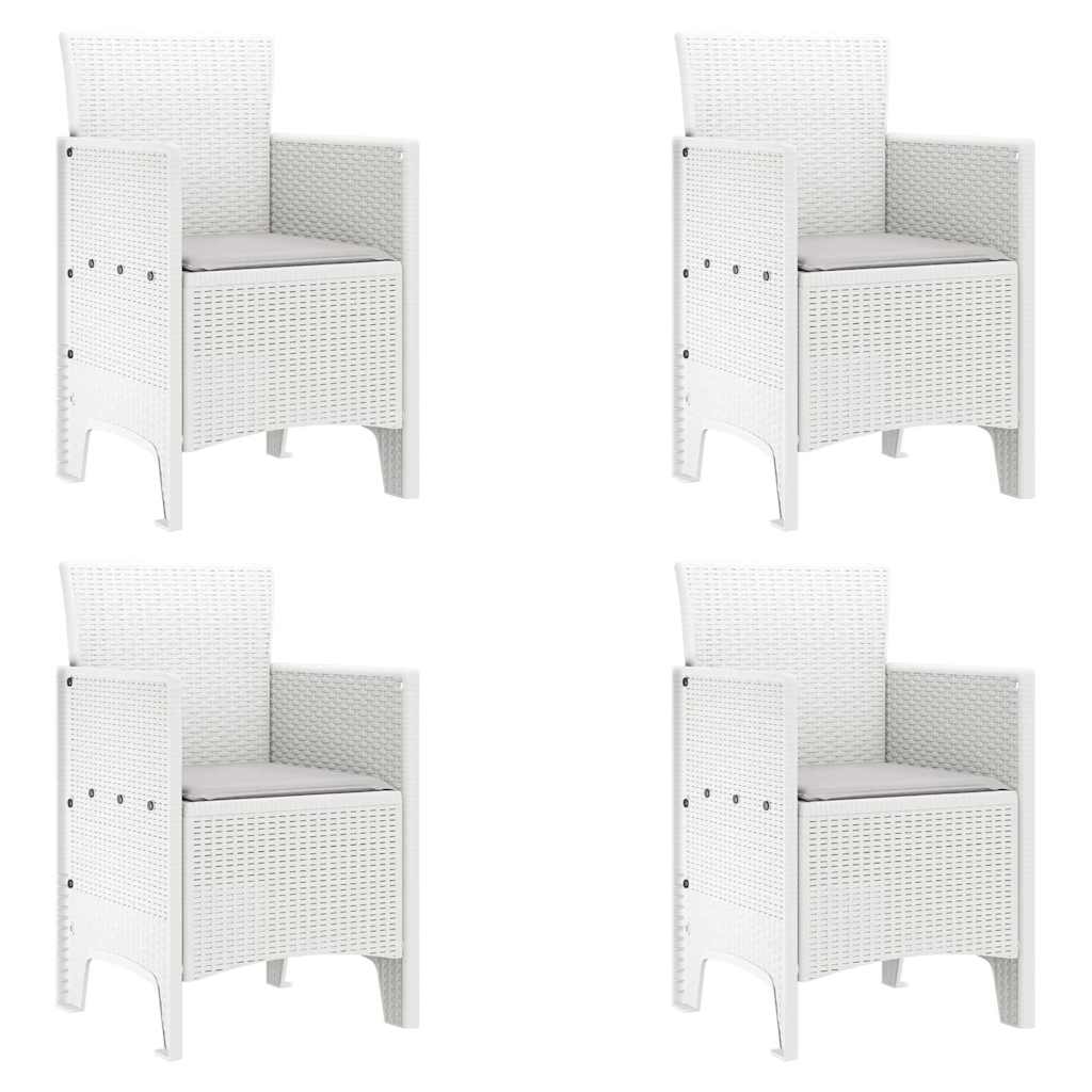 Vrtna stolica 4 pcs Bijelo 53 x 49 x 85 cm Polipropilen