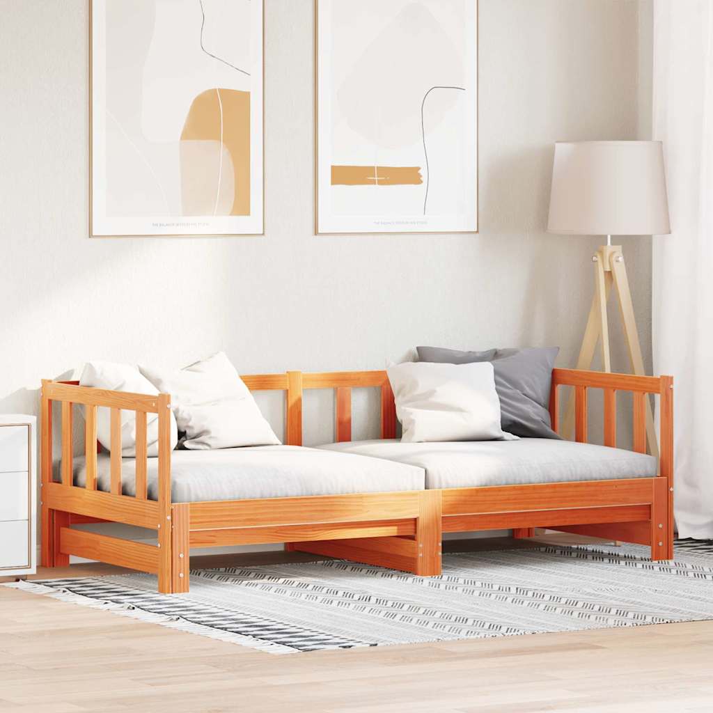 Krevet za povlačenje za dan Vosak smeđa 203.5 x 164 x 66 cm