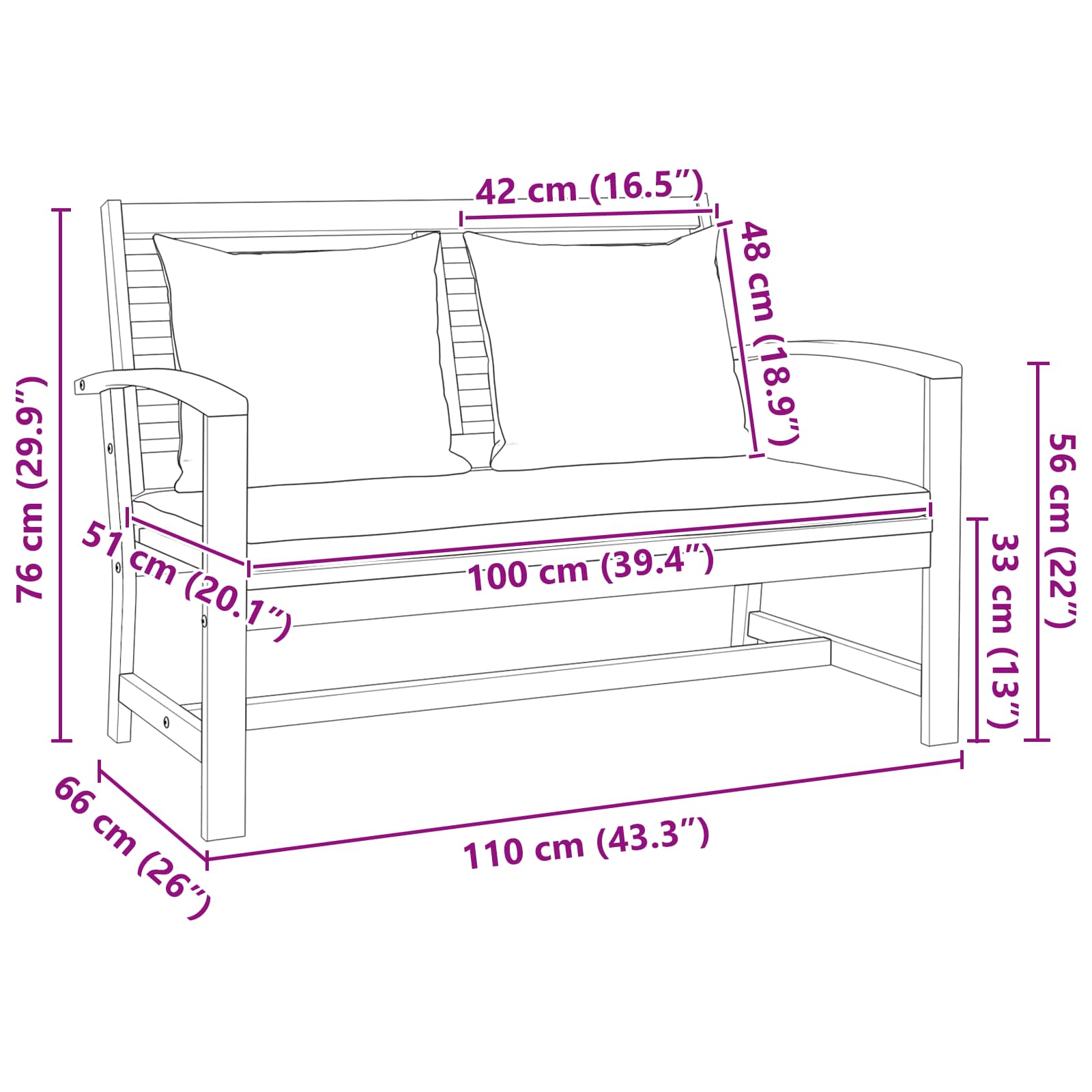 Sjedeća garnitura za vrt 3 pcs Prirodna Čvrsto teak drvo