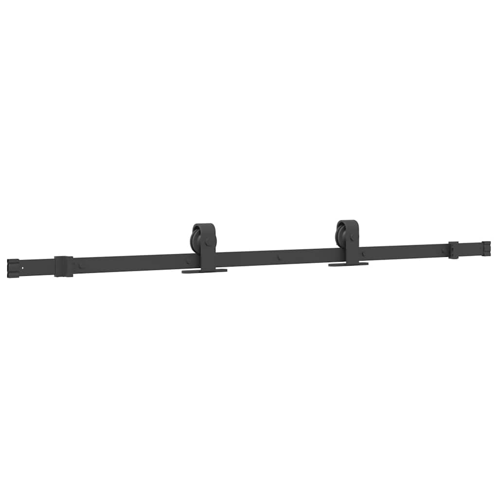 Klizna vrata s priborom crna 76 x 205 cm kaljeno staklo