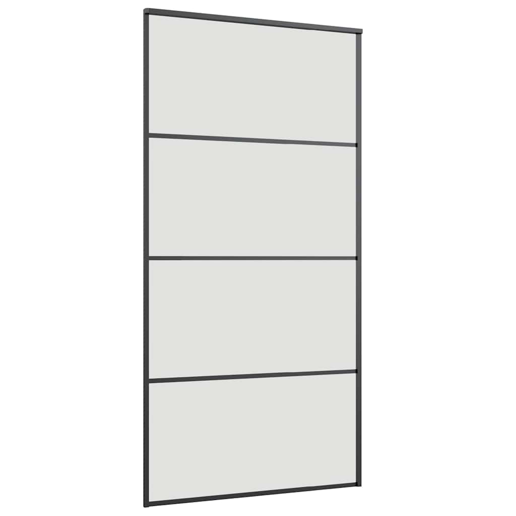 Klizna vrata s okovima crna 102,5x205 cm ESG staklo