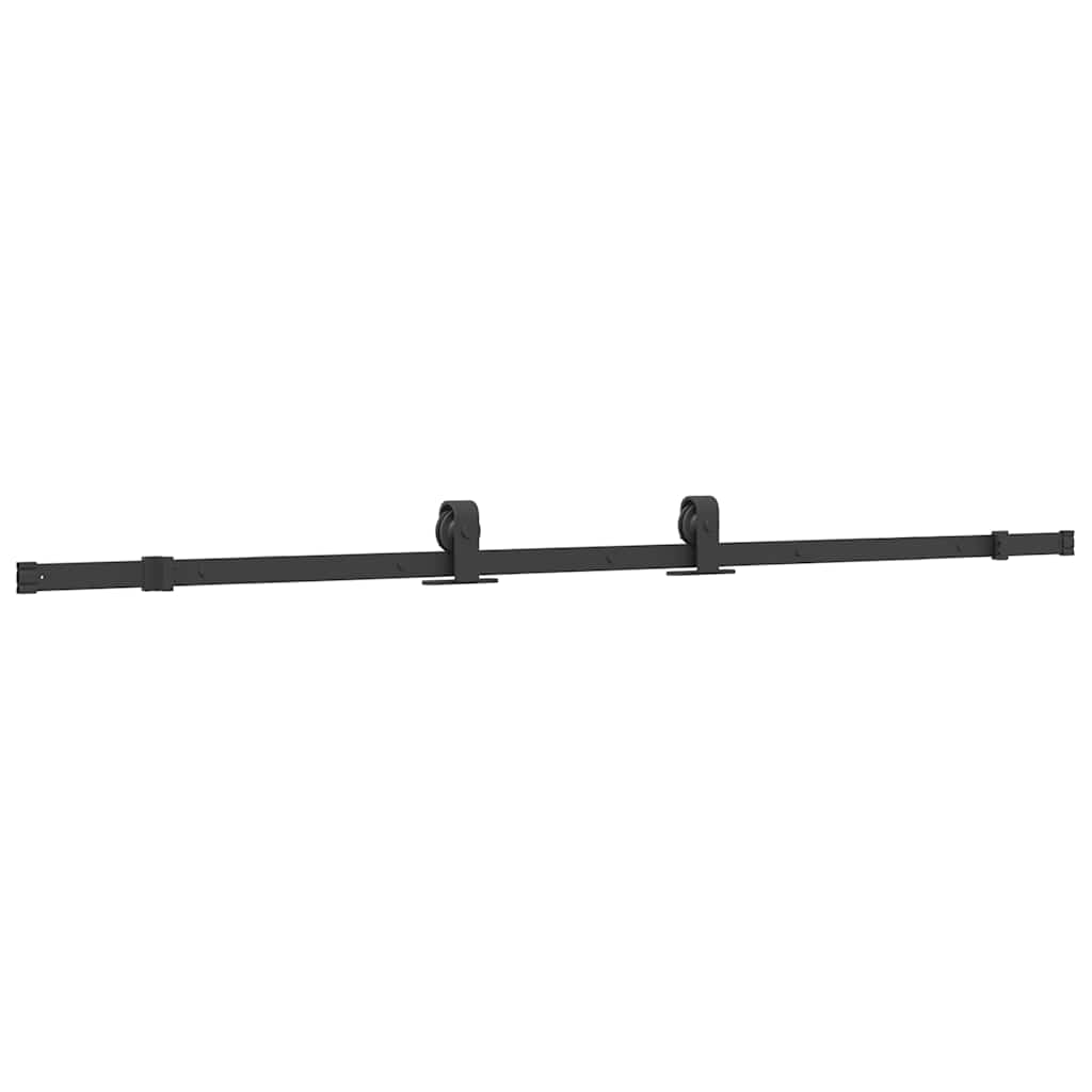 Klizna vrata s priborom crna 90 x 205 cm kaljeno staklo