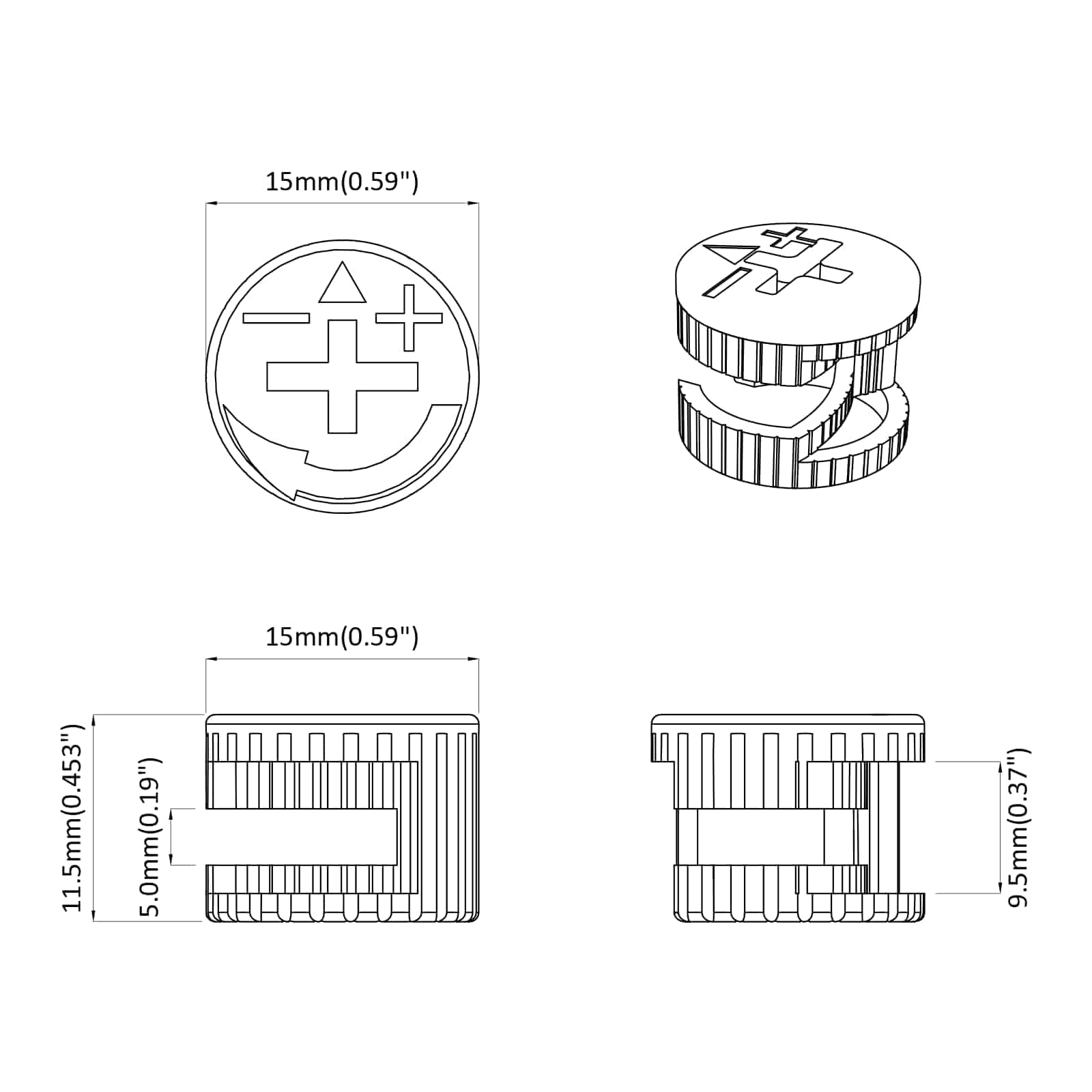 Matične zakovice 12 pcs Srebrno 15 x 11,5 mm Metal