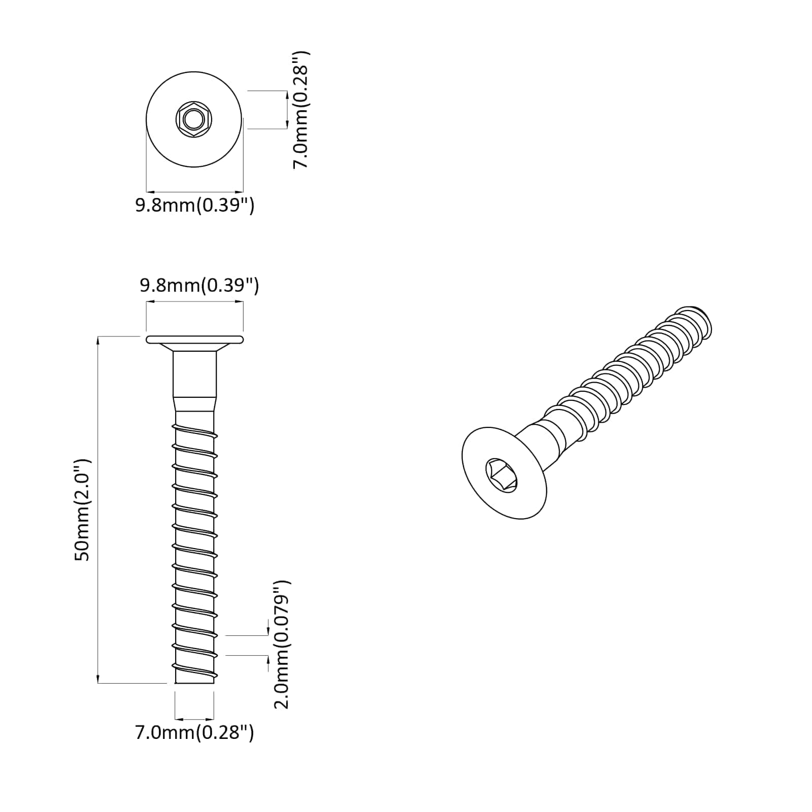 Potvrđivački vijci 2500 pcs Srebrno Metal
