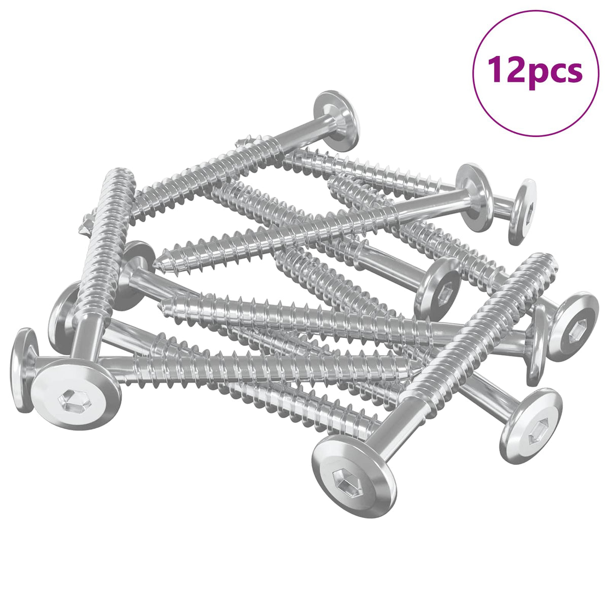 Drvene vijake 2 pcs Srebrno M6 Čelik