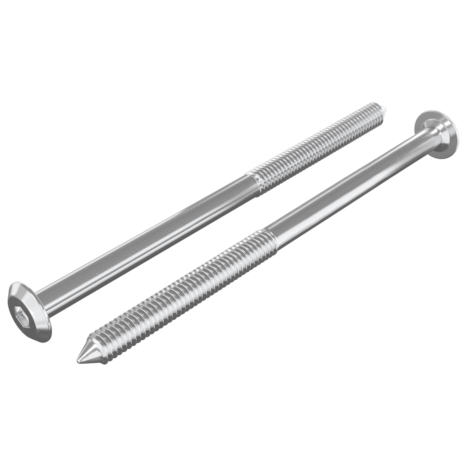 Namještajni vijci 2 pcs Srebrno M6 x 100 mm Čelik
