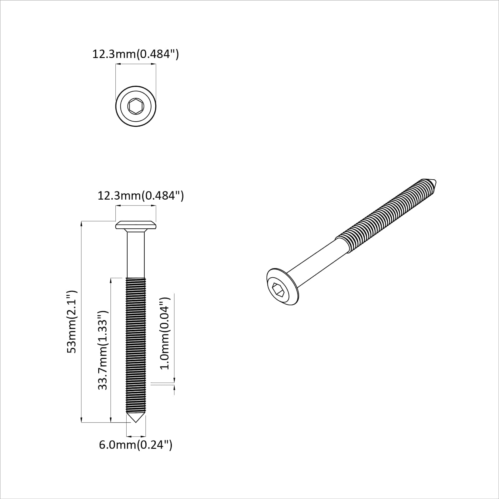 Vijak 1800 pcs Srebrno M6 x 50 mm Čelik
