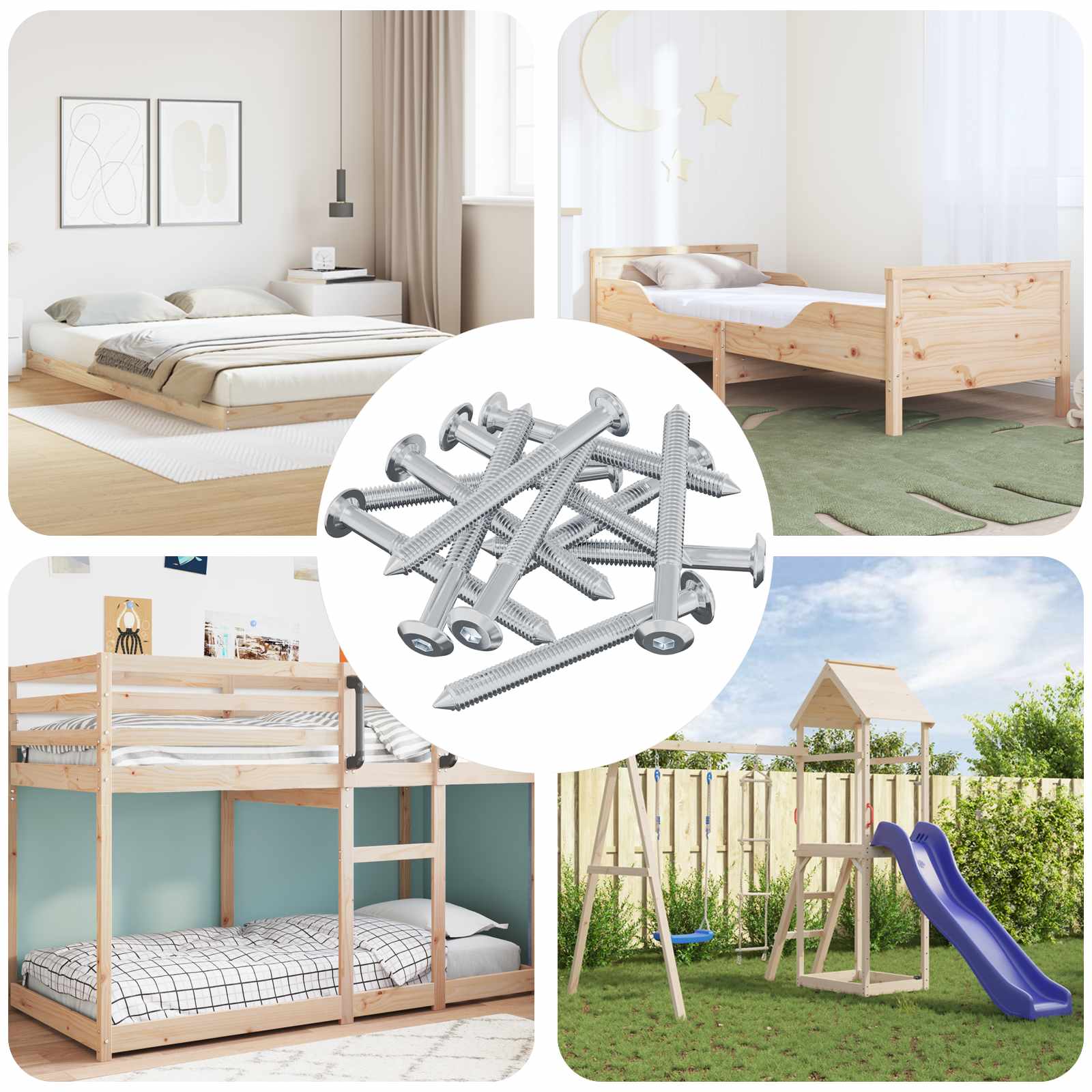 Vijak 12 pcs Srebrno M6 x 60 mm Čelik