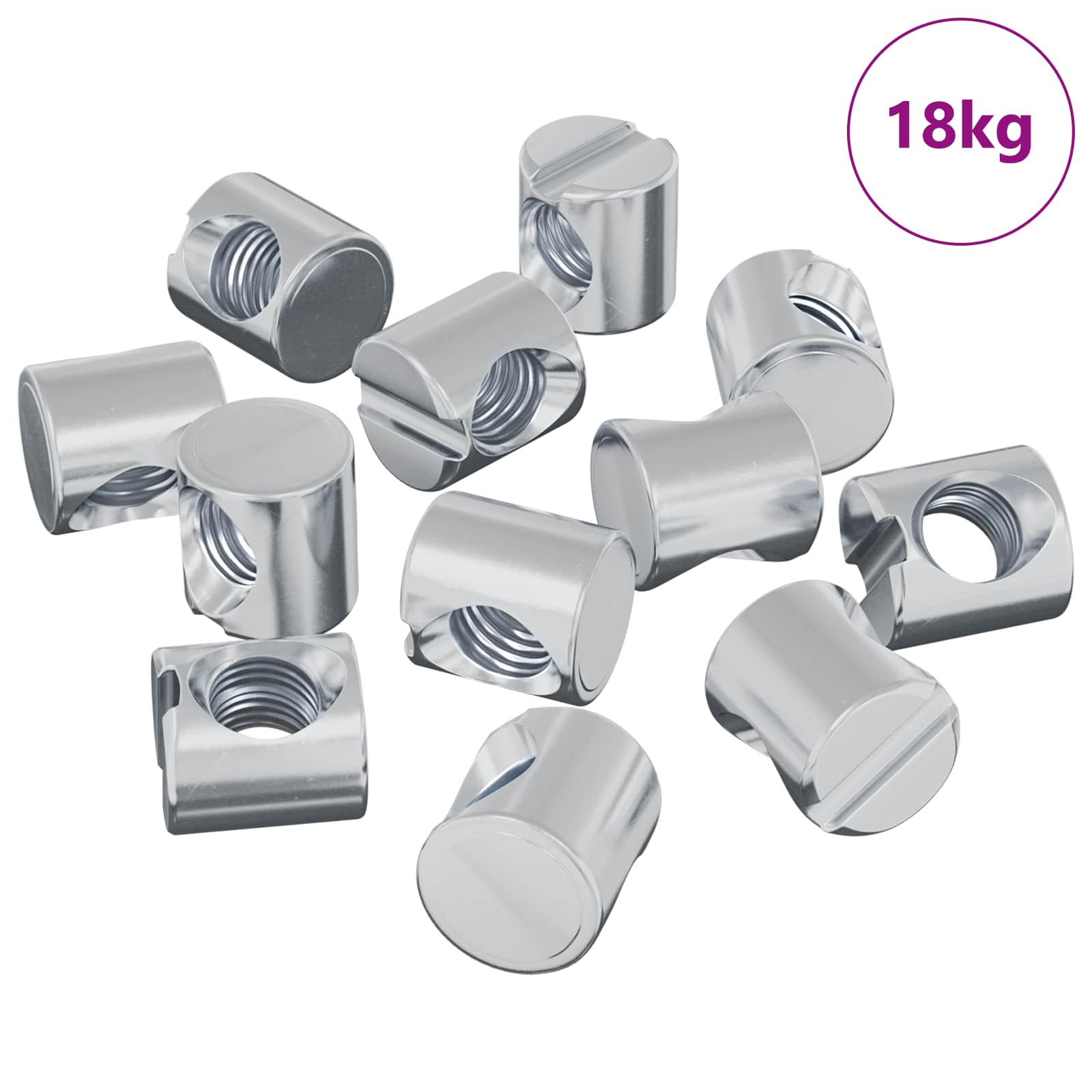 Bačvaste matice 4500 pcs Srebrno M6 x 12 mm Metal