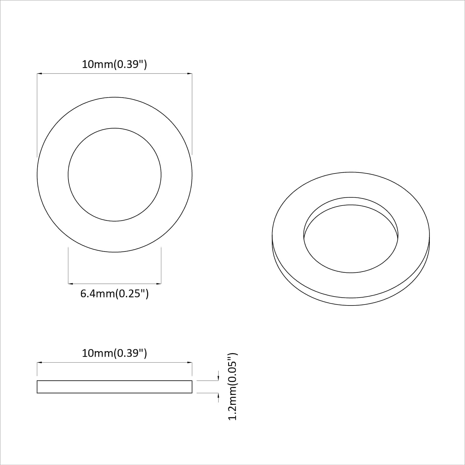 Podlošci 12 pcs Srebrno 10 x 10 x 1,2 mm Željezo