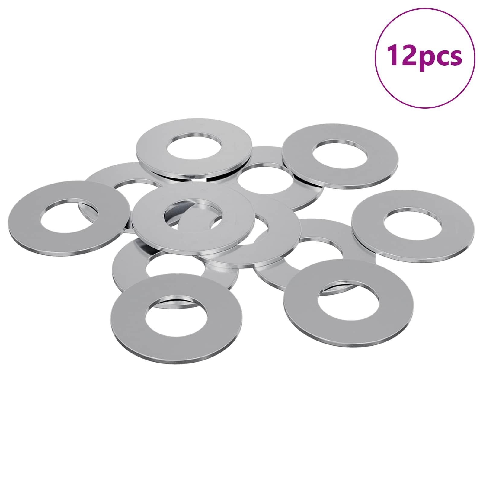 Podlošci 12 pcs Srebrno 16 x 16 x 1,5 cm Željezo